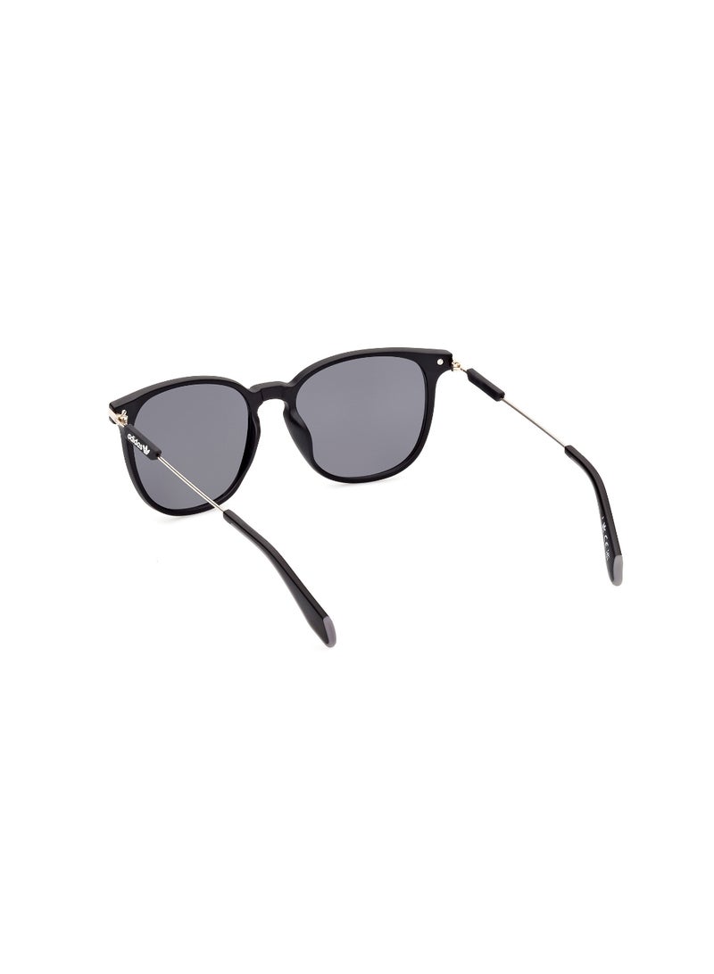 Unisex UV Protection Round Shape Plastic Sunglasses OR007402A55 - Lens Size: 55 Mm - Matte Black