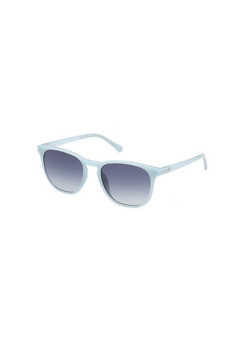 Men's UV Protection Round Shape Sunglasses - GU0006184W53 - Lens Size: 53 Mm - Shiny Light Blue