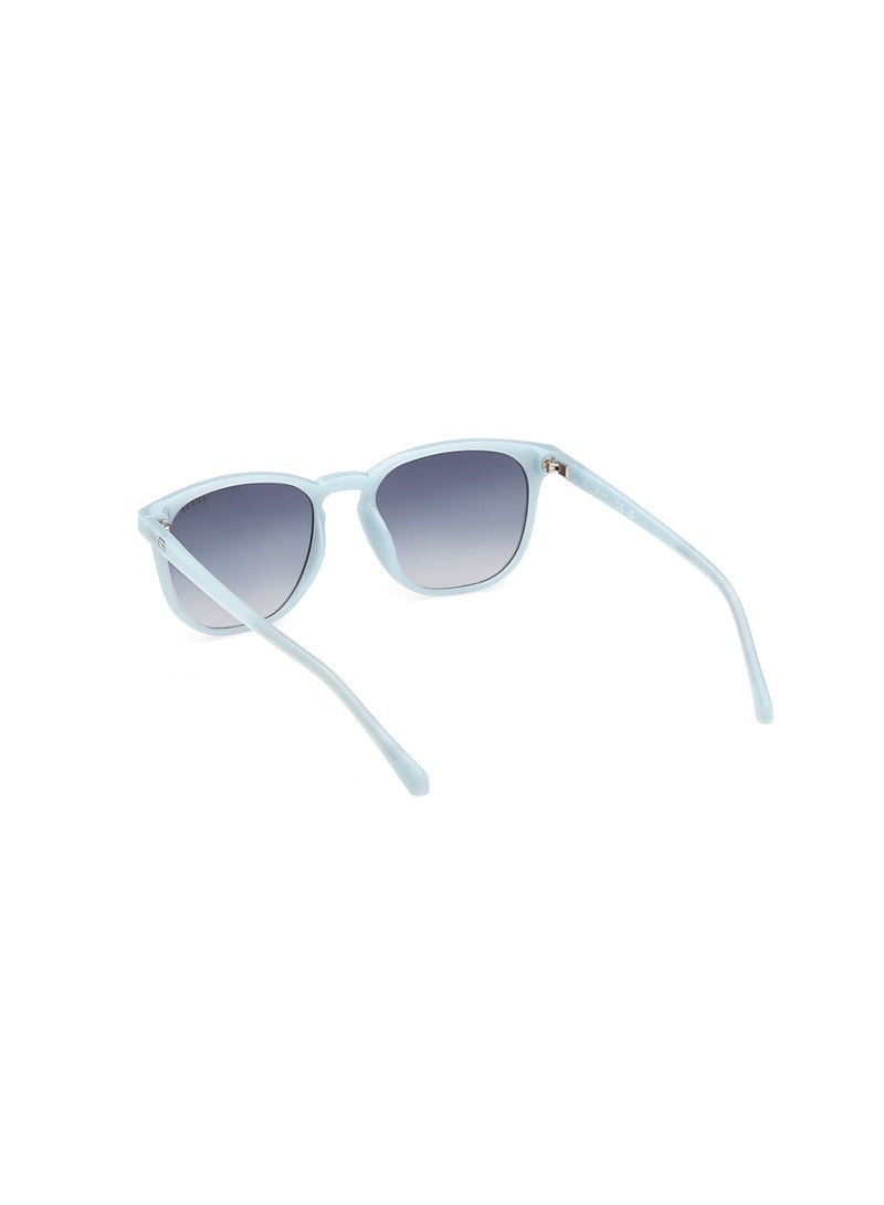 Men's UV Protection Round Shape Sunglasses - GU0006184W53 - Lens Size: 53 Mm - Shiny Light Blue