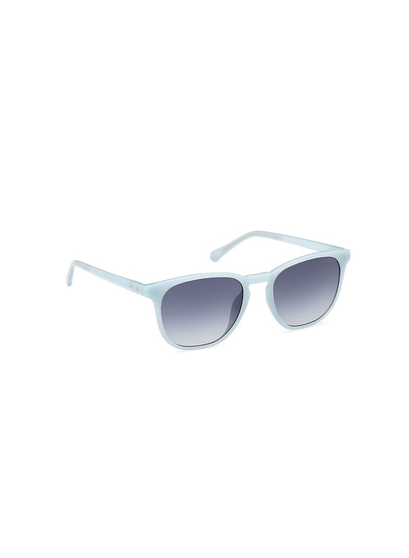 Men's UV Protection Round Shape Sunglasses - GU0006184W53 - Lens Size: 53 Mm - Shiny Light Blue