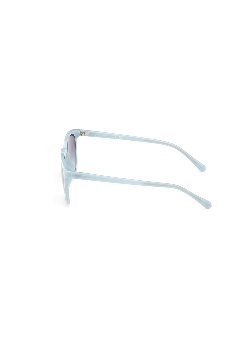 Men's UV Protection Round Shape Sunglasses - GU0006184W53 - Lens Size: 53 Mm - Shiny Light Blue