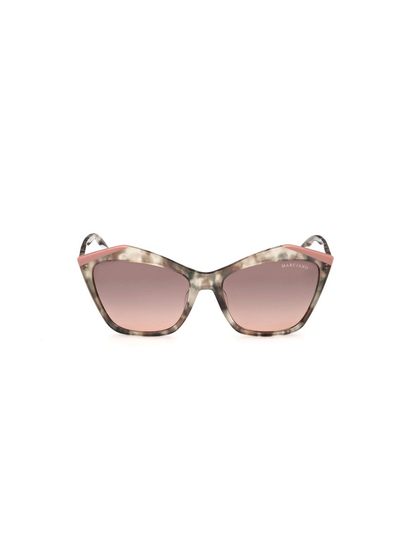 Women's UV Protection Asymmetrical Shape Acetate Sunglasses GM083295F59 - Lens Size: 59 Mm - Light Green