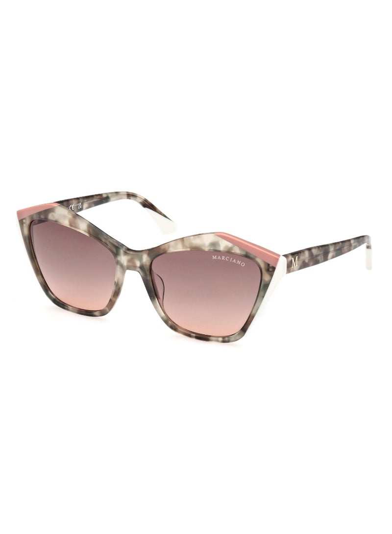 Women's UV Protection Asymmetrical Shape Acetate Sunglasses GM083295F59 - Lens Size: 59 Mm - Light Green