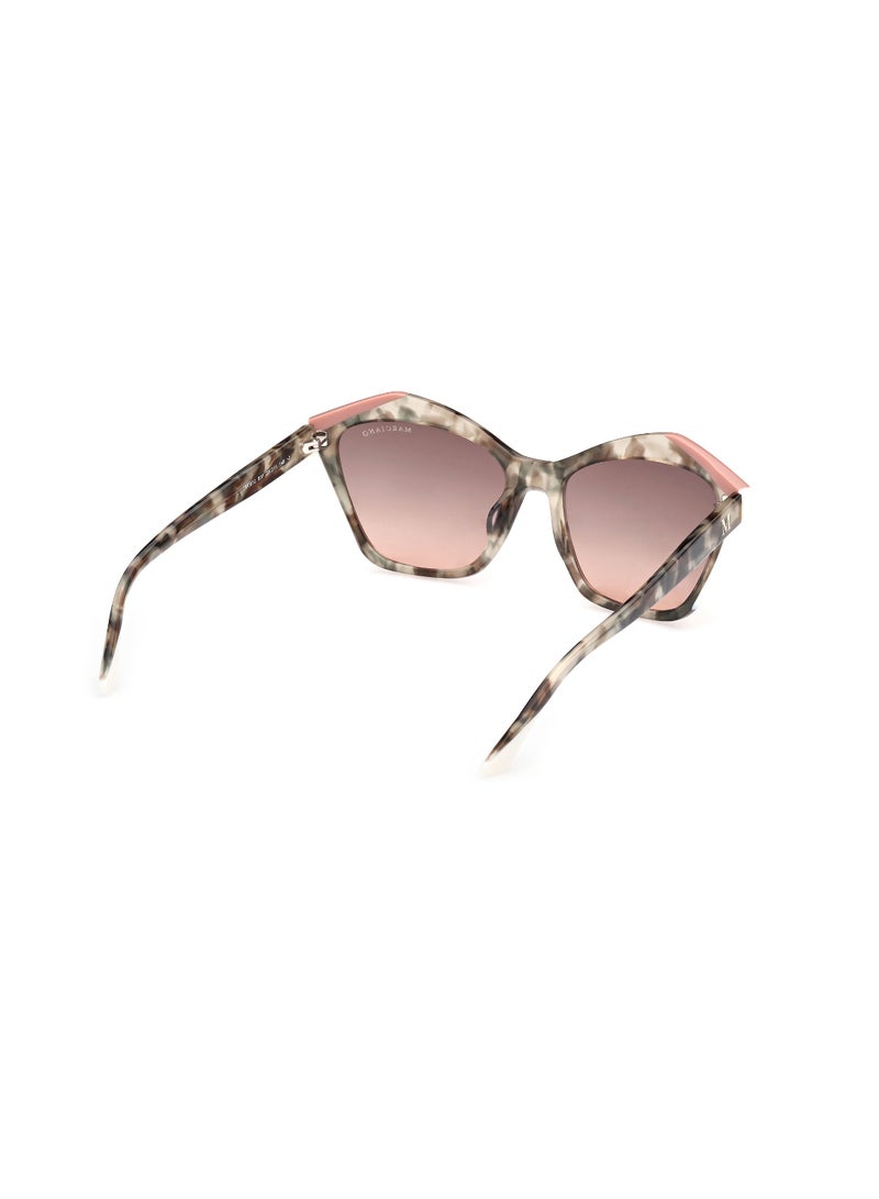 Women's UV Protection Asymmetrical Shape Acetate Sunglasses GM083295F59 - Lens Size: 59 Mm - Light Green