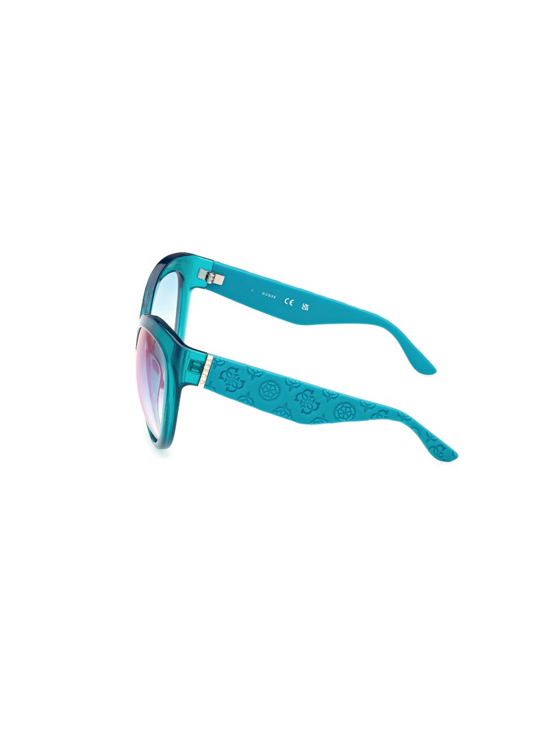Women's Mirrored Butterfly Shape Plastic Sunglasses GU0013087X61 - Lens Size: 61 Mm - Shiny Turquoise