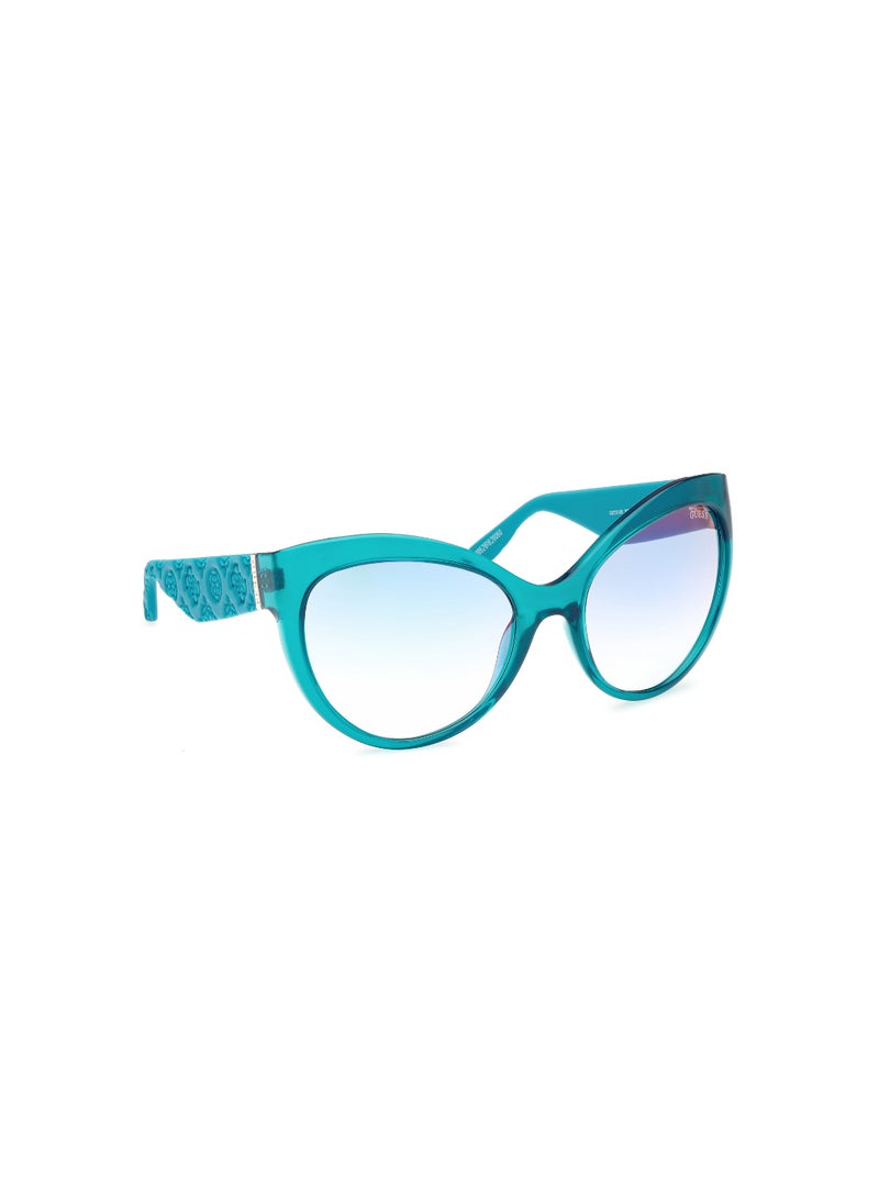 Women's Mirrored Butterfly Shape Plastic Sunglasses GU0013087X61 - Lens Size: 61 Mm - Shiny Turquoise