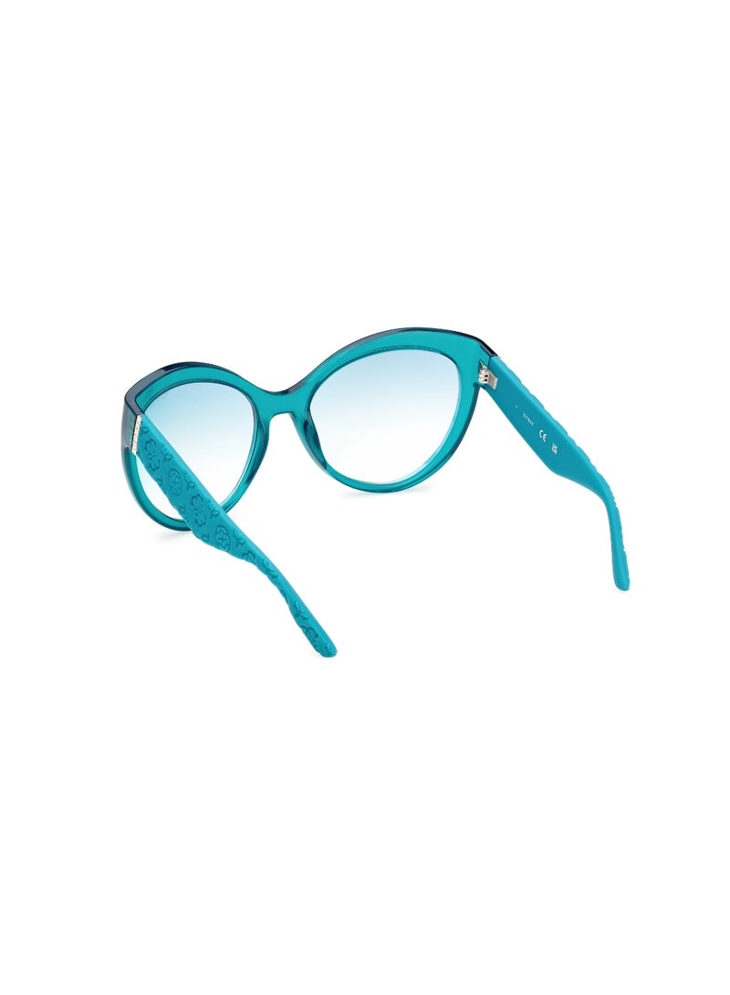 Women's Mirrored Butterfly Shape Plastic Sunglasses GU0013087X61 - Lens Size: 61 Mm - Shiny Turquoise