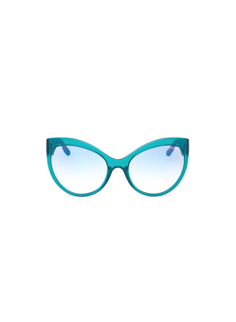 Women's Mirrored Butterfly Shape Plastic Sunglasses GU0013087X61 - Lens Size: 61 Mm - Shiny Turquoise