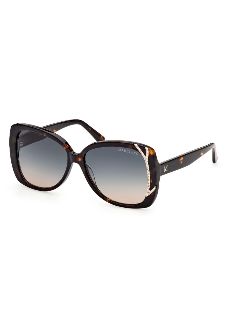 Women's UV Protection Butterfly Shape Acetate Sunglasses GM082152P57 - Lens Size: 57 Mm - Dark Havana