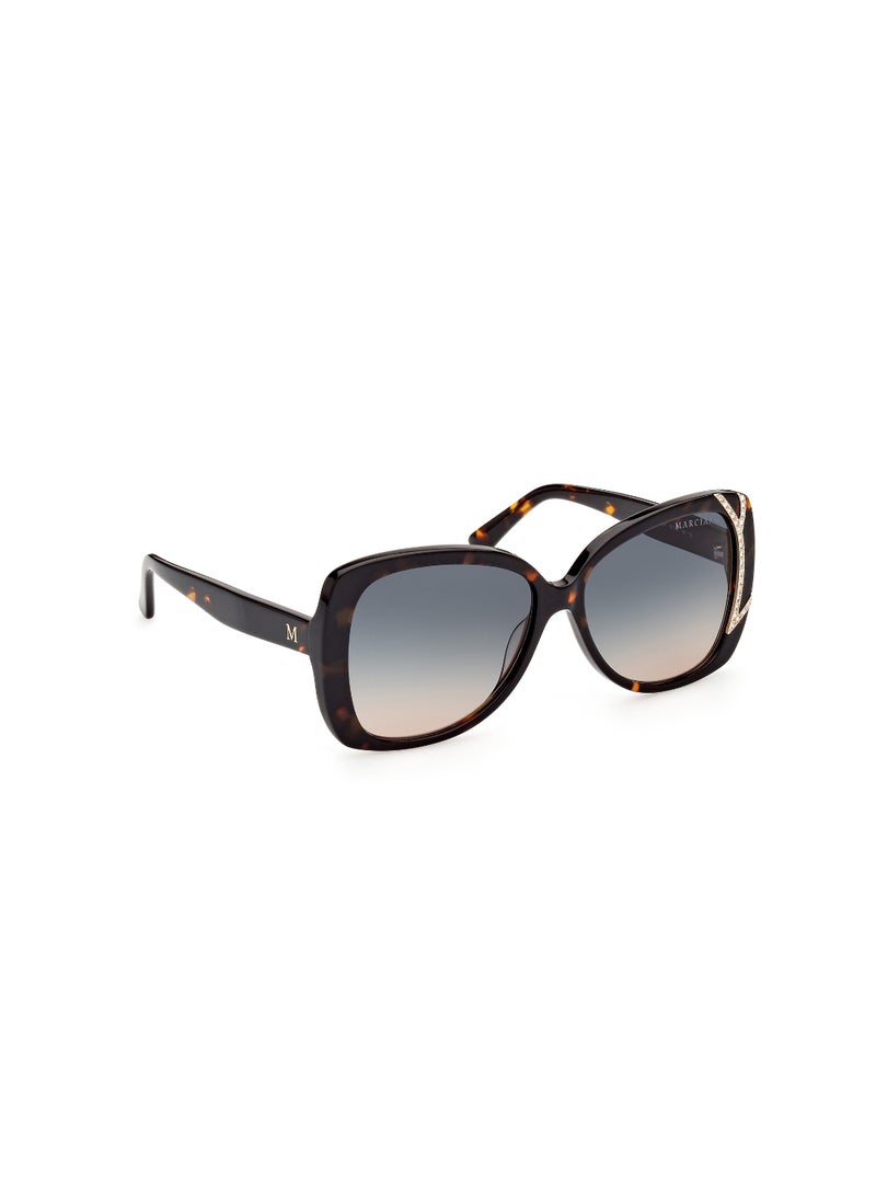 Women's UV Protection Butterfly Shape Acetate Sunglasses GM082152P57 - Lens Size: 57 Mm - Dark Havana