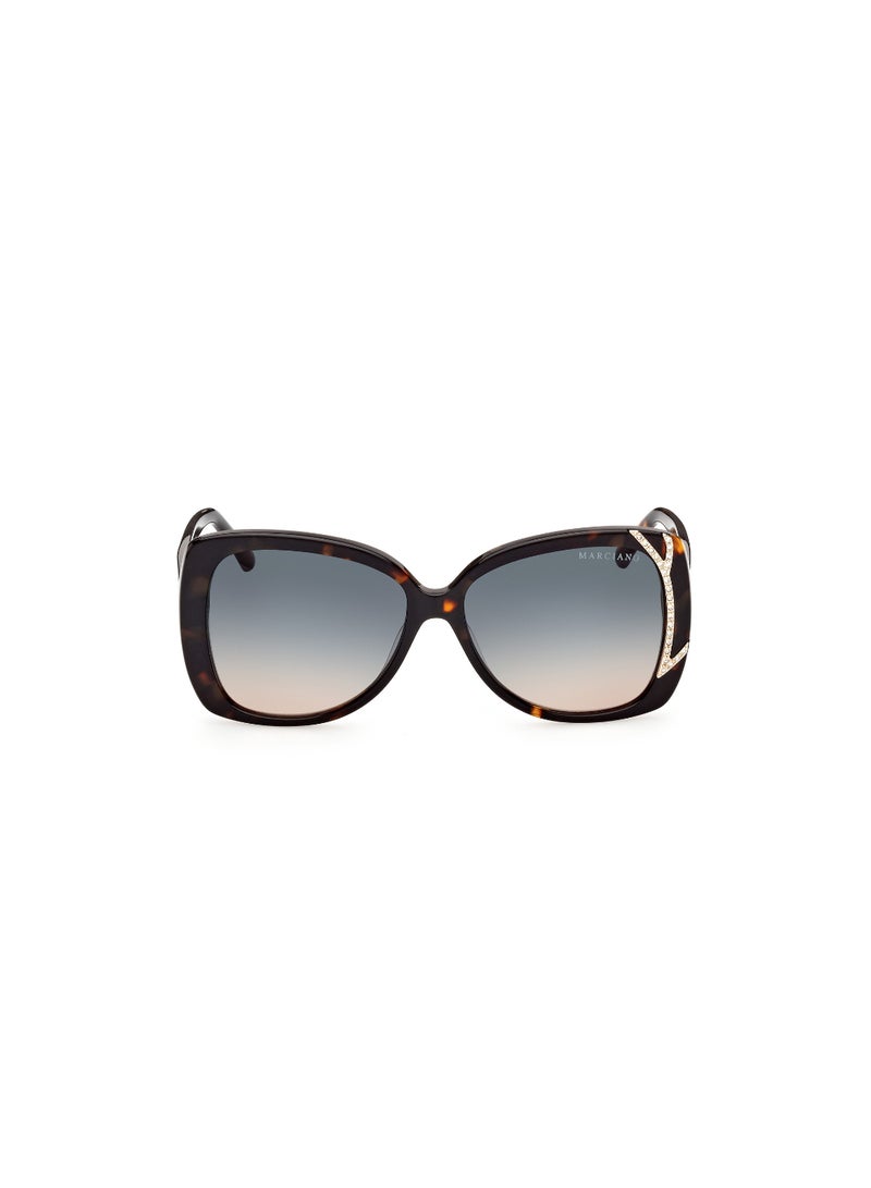 Women's UV Protection Butterfly Shape Acetate Sunglasses GM082152P57 - Lens Size: 57 Mm - Dark Havana
