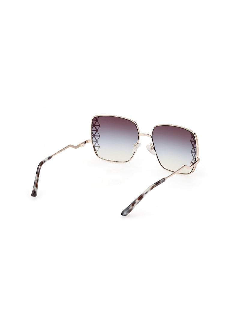 Women's UV Protection Square Shape Metal Sunglasses GM082933W59 - Lens Size: 59 Mm - Gold