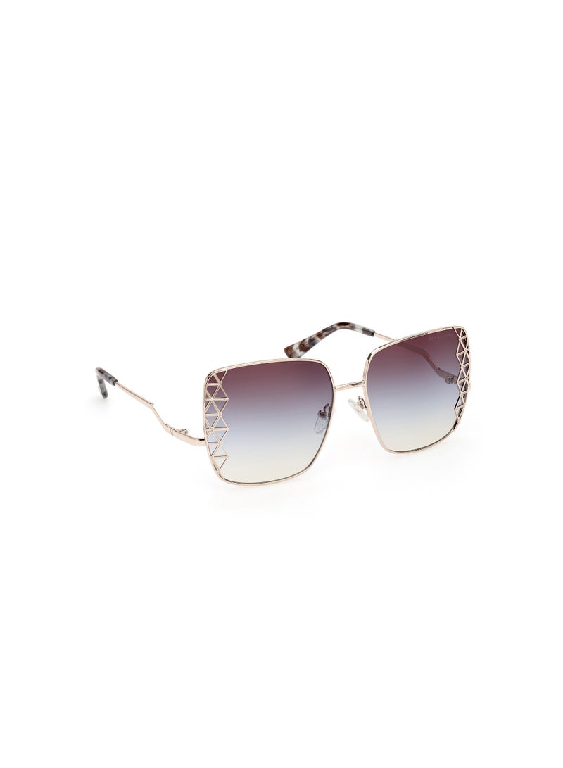 Women's UV Protection Square Shape Metal Sunglasses GM082933W59 - Lens Size: 59 Mm - Gold