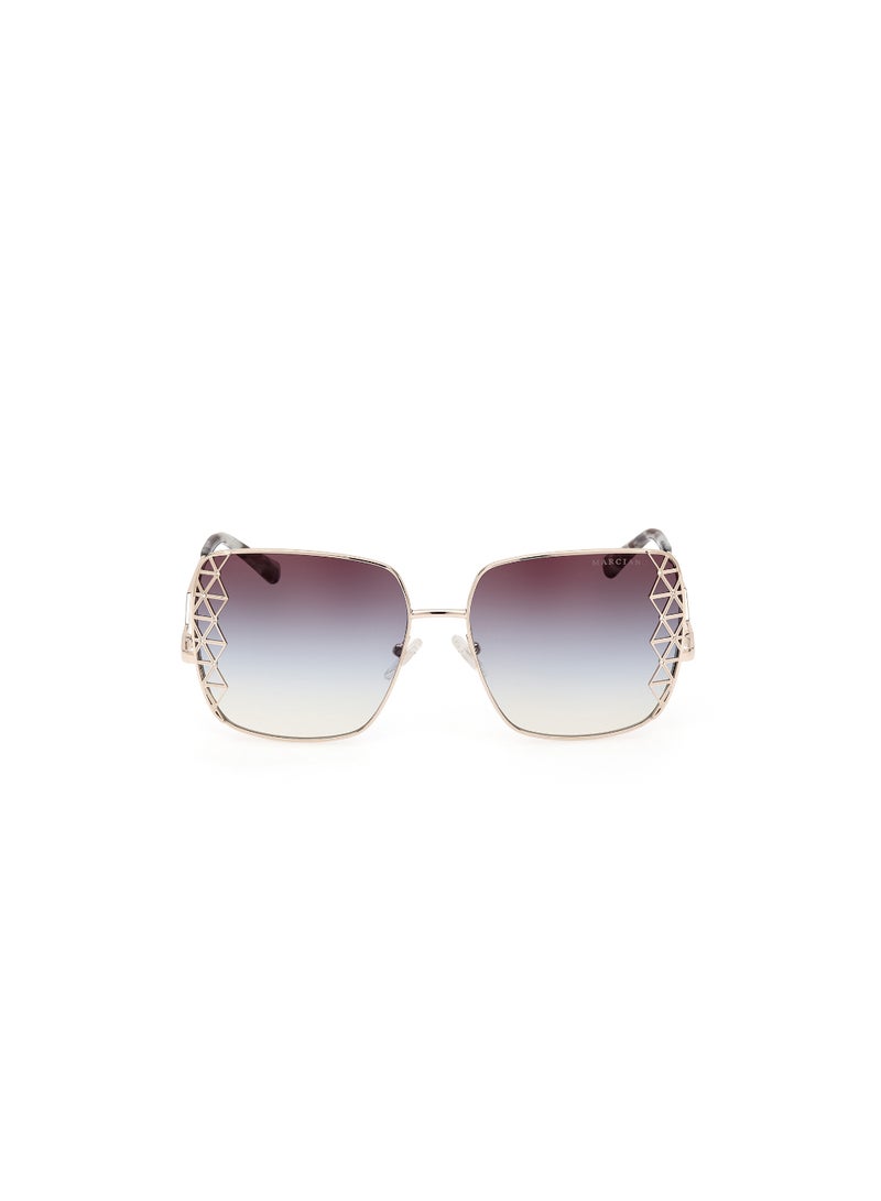 Women's UV Protection Square Shape Metal Sunglasses GM082933W59 - Lens Size: 59 Mm - Gold