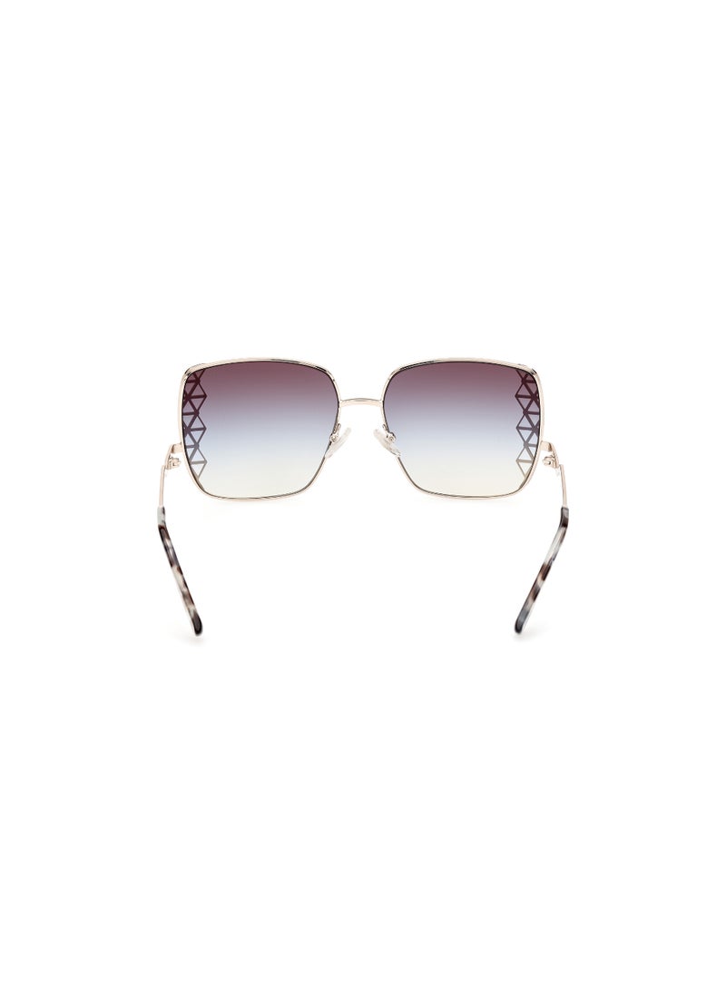 Women's UV Protection Square Shape Metal Sunglasses GM082933W59 - Lens Size: 59 Mm - Gold