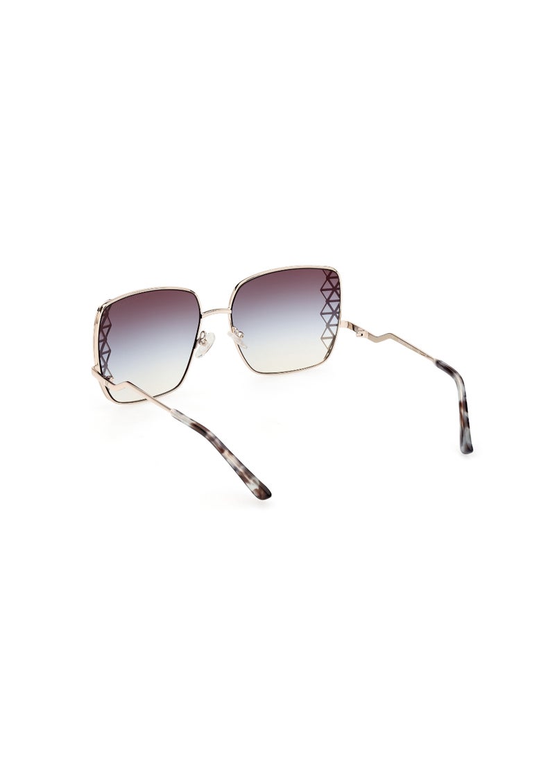 Women's UV Protection Square Shape Metal Sunglasses GM082933W59 - Lens Size: 59 Mm - Gold