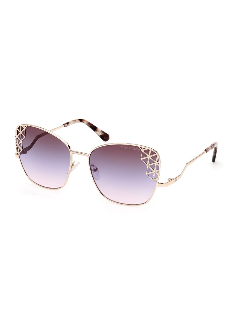 Women's Mirrored Butterfly Shape Metal Sunglasses GM083032Z61 - Lens Size: 61 Mm - Gold