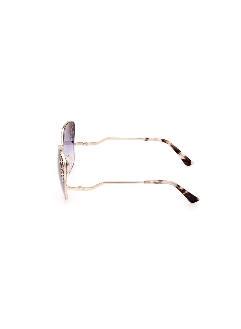 Women's Mirrored Butterfly Shape Metal Sunglasses GM083032Z61 - Lens Size: 61 Mm - Gold
