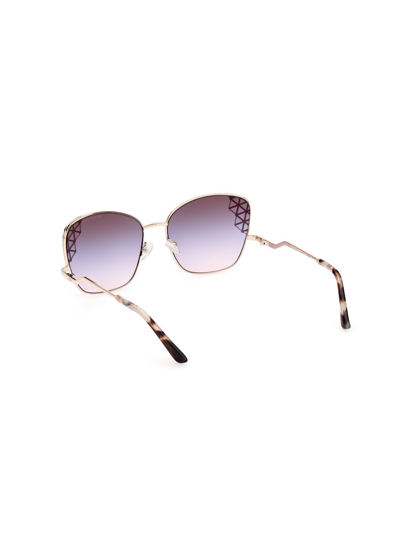 Women's Mirrored Butterfly Shape Metal Sunglasses GM083032Z61 - Lens Size: 61 Mm - Gold