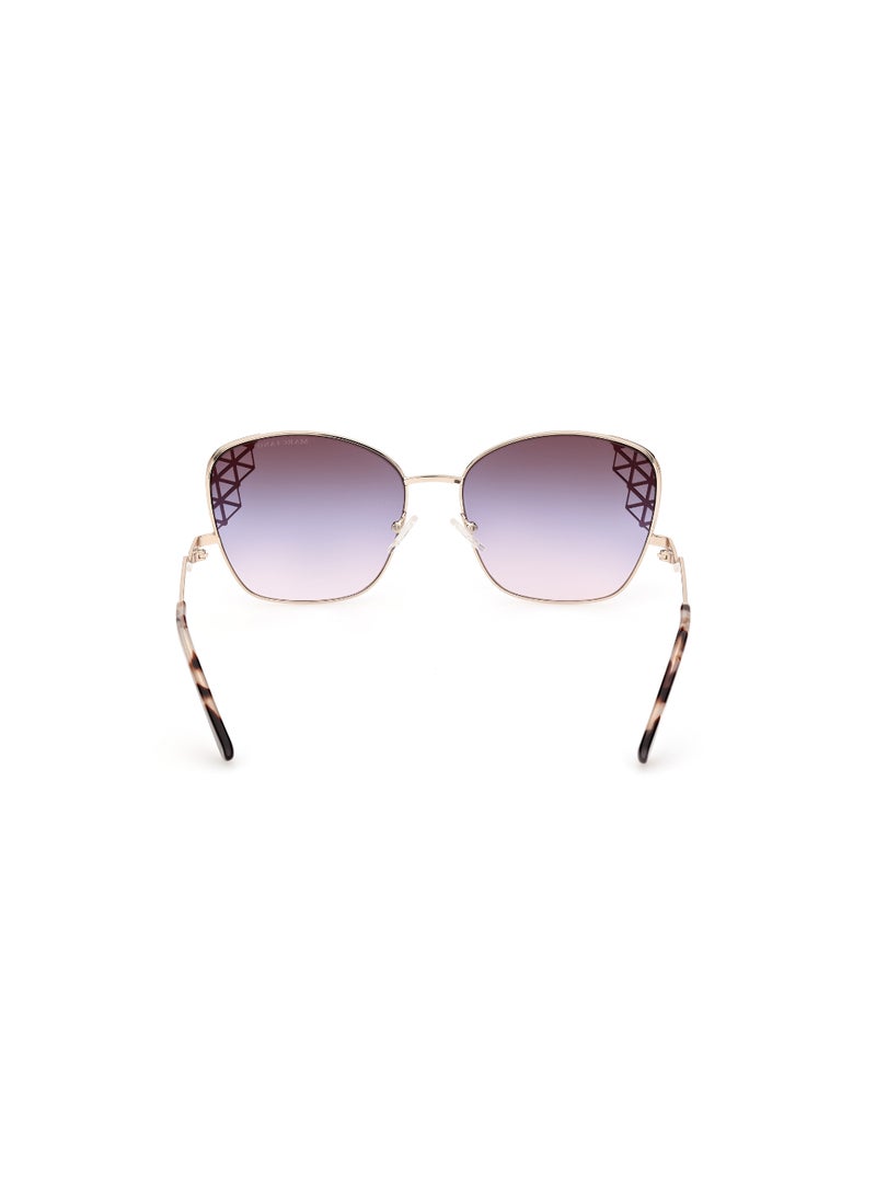 Women's Mirrored Butterfly Shape Metal Sunglasses GM083032Z61 - Lens Size: 61 Mm - Gold