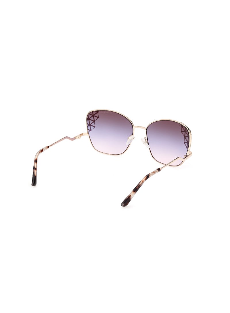 Women's Mirrored Butterfly Shape Metal Sunglasses GM083032Z61 - Lens Size: 61 Mm - Gold
