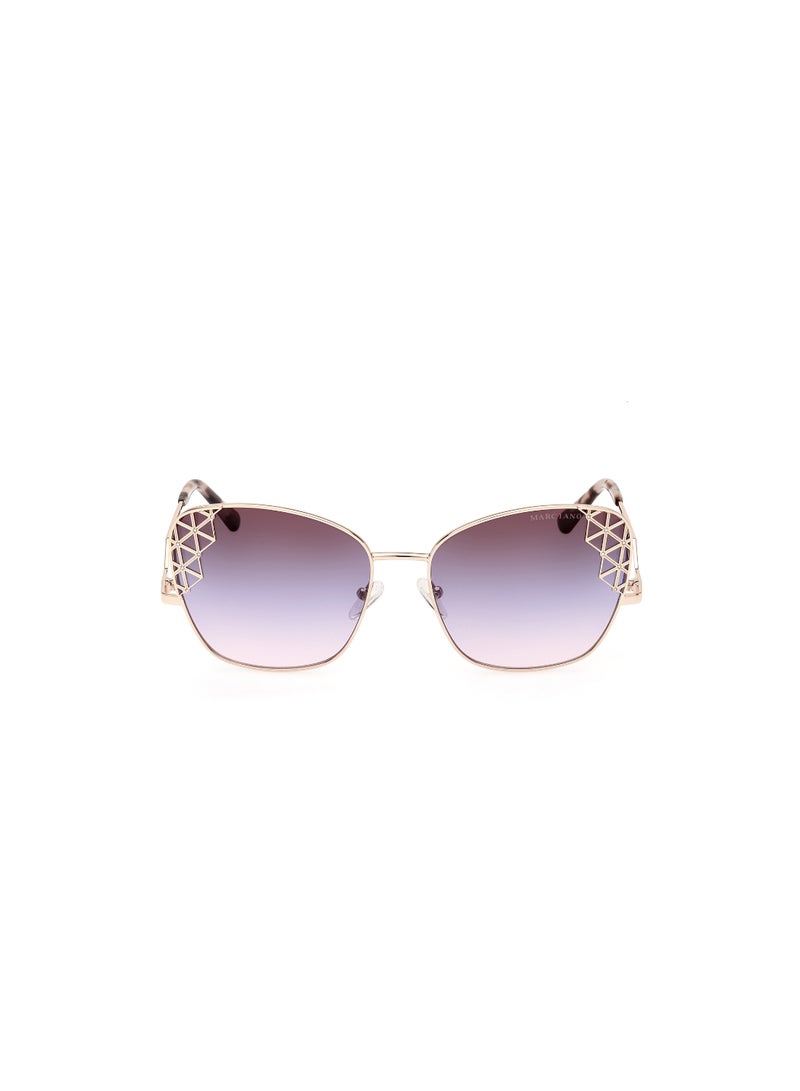 Women's Mirrored Butterfly Shape Metal Sunglasses GM083032Z61 - Lens Size: 61 Mm - Gold