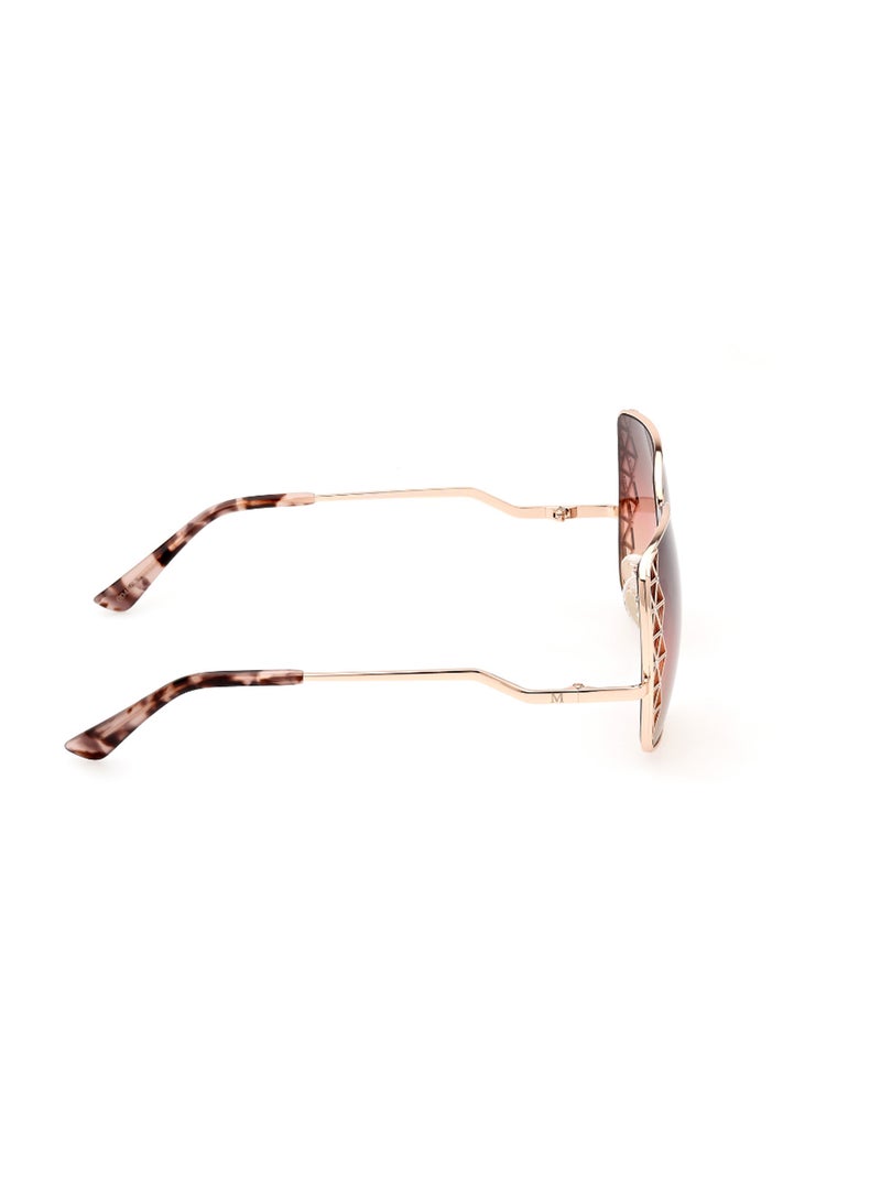 Women's UV Protection Square Shape Metal Sunglasses GM082928T59 - Lens Size: 59 Mm - Shiny Rose Gold