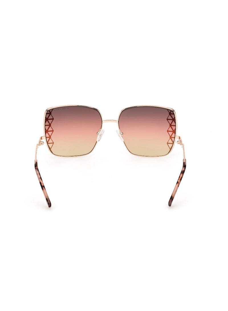 Women's UV Protection Square Shape Metal Sunglasses GM082928T59 - Lens Size: 59 Mm - Shiny Rose Gold