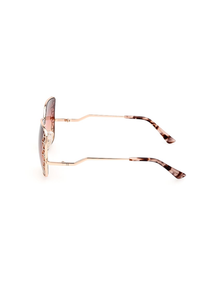Women's UV Protection Square Shape Metal Sunglasses GM082928T59 - Lens Size: 59 Mm - Shiny Rose Gold