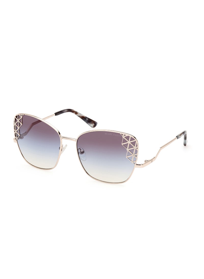 Women's UV Protection Butterfly Shape Metal Sunglasses GM083033W61 - Lens Size: 61 Mm - Gold
