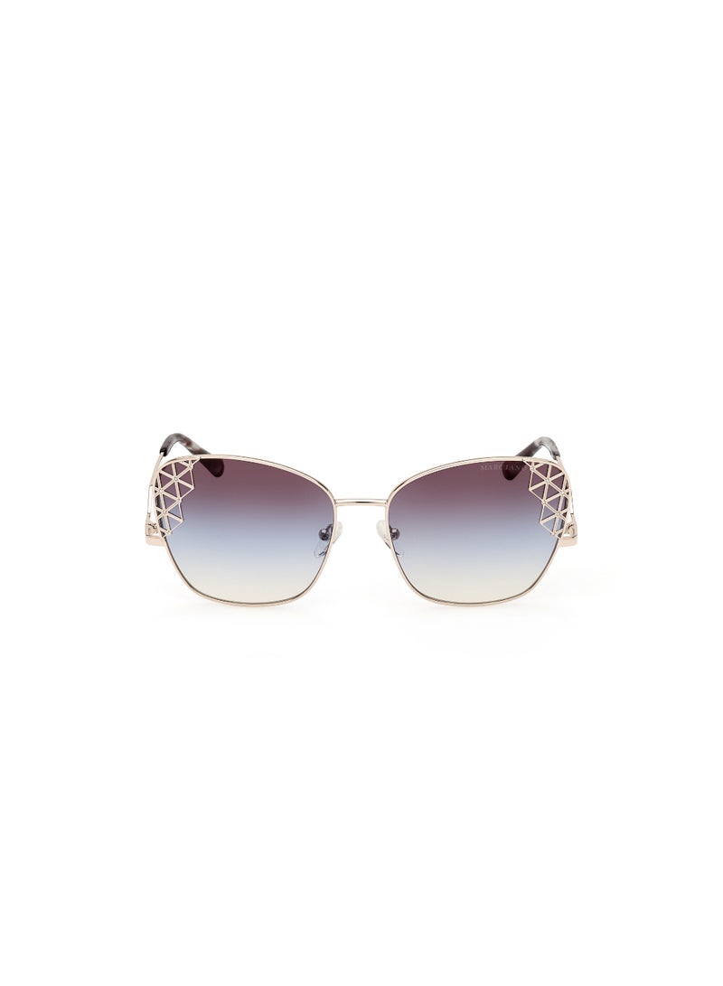 Women's UV Protection Butterfly Shape Metal Sunglasses GM083033W61 - Lens Size: 61 Mm - Gold