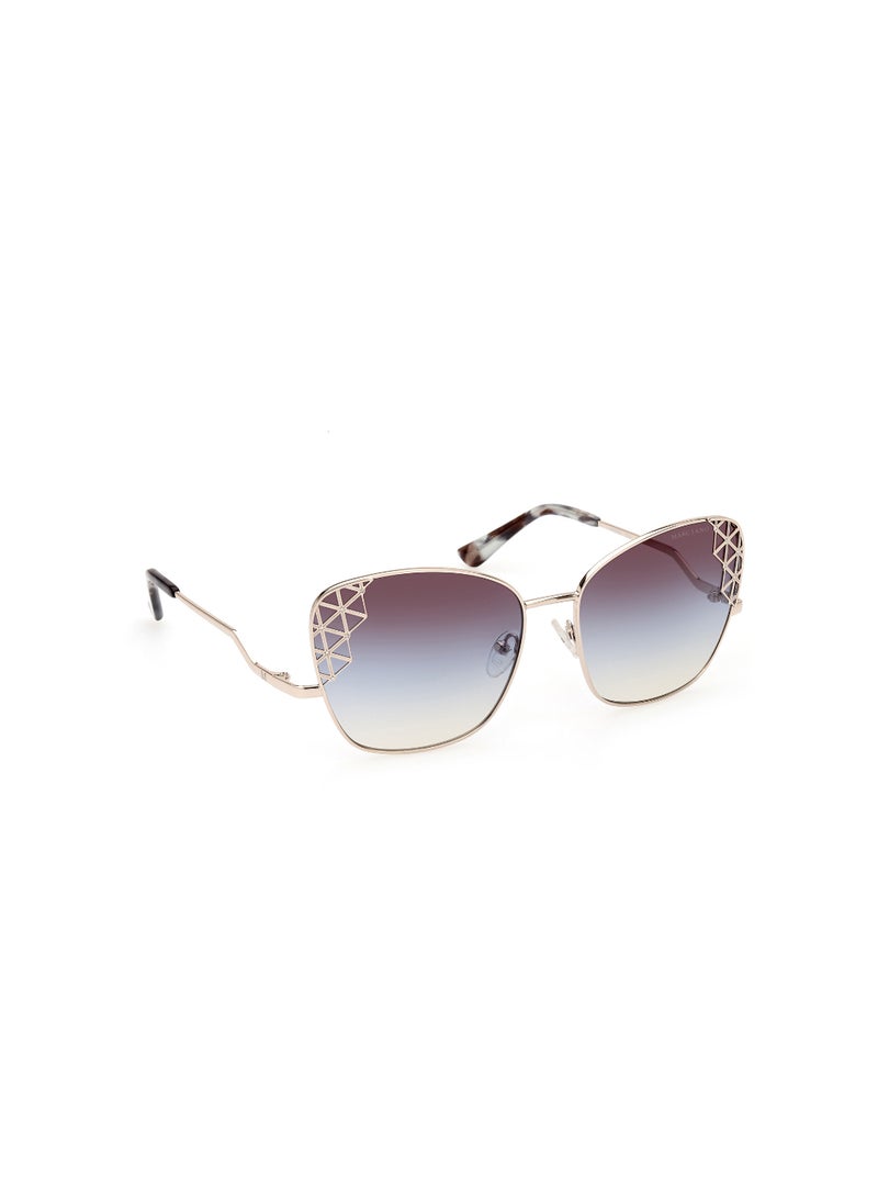 Women's UV Protection Butterfly Shape Metal Sunglasses GM083033W61 - Lens Size: 61 Mm - Gold