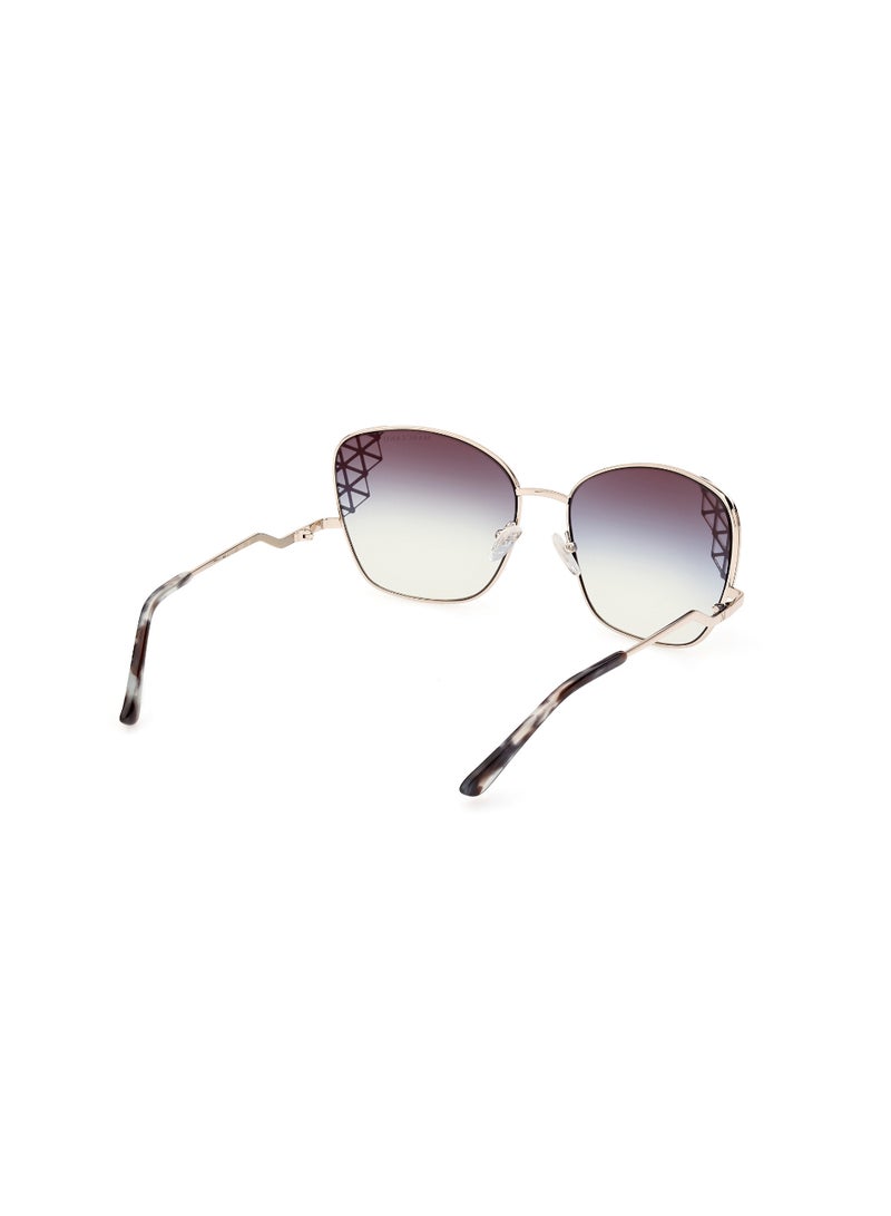 Women's UV Protection Butterfly Shape Metal Sunglasses GM083033W61 - Lens Size: 61 Mm - Gold