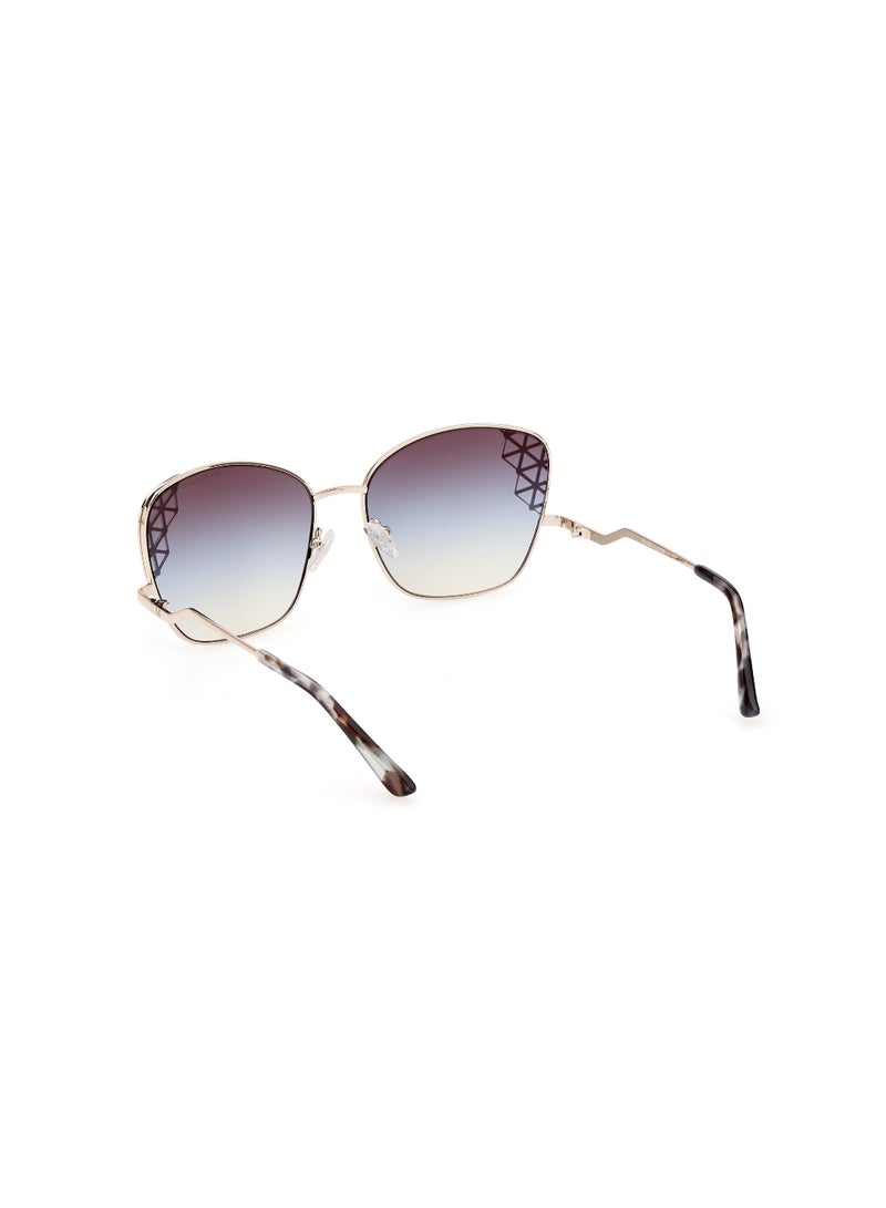 Women's UV Protection Butterfly Shape Metal Sunglasses GM083033W61 - Lens Size: 61 Mm - Gold