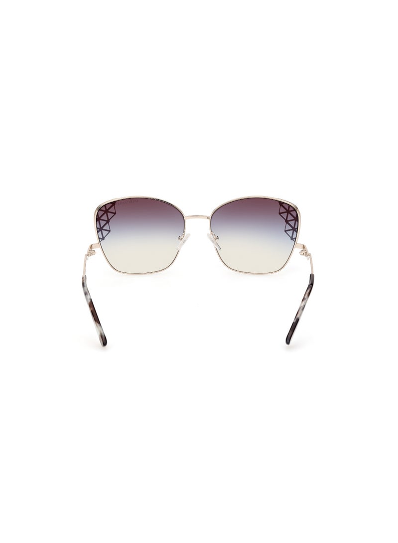 Women's UV Protection Butterfly Shape Metal Sunglasses GM083033W61 - Lens Size: 61 Mm - Gold
