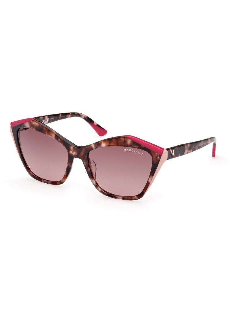Women's UV Protection Asymmetrical Shape Acetate Sunglasses GM083274T59 - Lens Size: 59 Mm - Pink
