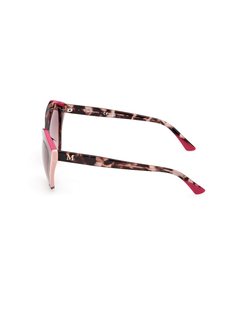 Women's UV Protection Asymmetrical Shape Acetate Sunglasses GM083274T59 - Lens Size: 59 Mm - Pink