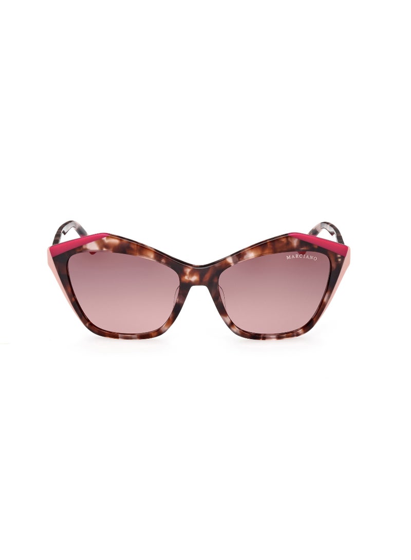 Women's UV Protection Asymmetrical Shape Acetate Sunglasses GM083274T59 - Lens Size: 59 Mm - Pink