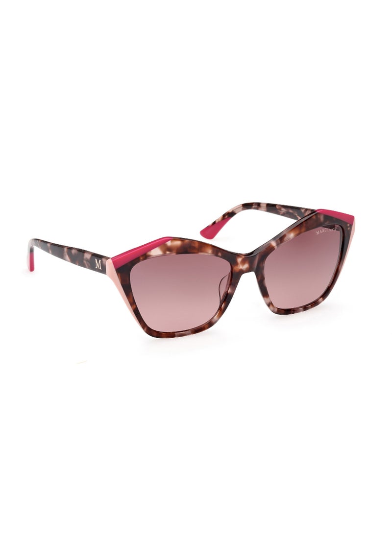 Women's UV Protection Asymmetrical Shape Acetate Sunglasses GM083274T59 - Lens Size: 59 Mm - Pink