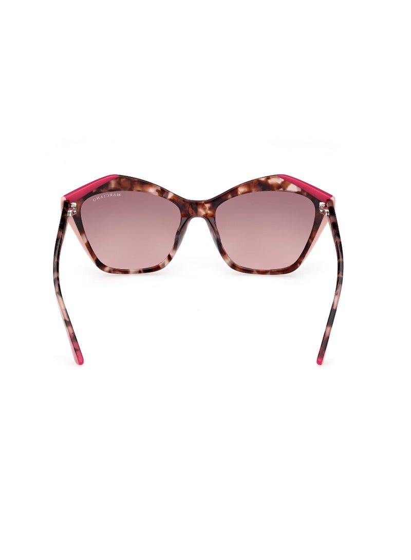 Women's UV Protection Asymmetrical Shape Acetate Sunglasses GM083274T59 - Lens Size: 59 Mm - Pink