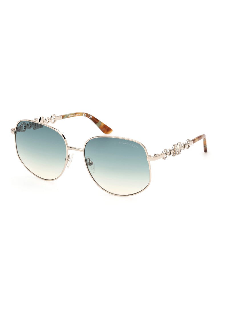 Women's UV Protection Round Shape Metal Sunglasses GM0000332P59 - Lens Size: 59 Mm - Gold