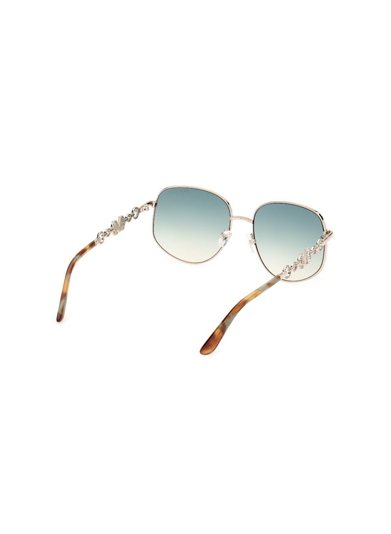 Women's UV Protection Round Shape Metal Sunglasses GM0000332P59 - Lens Size: 59 Mm - Gold
