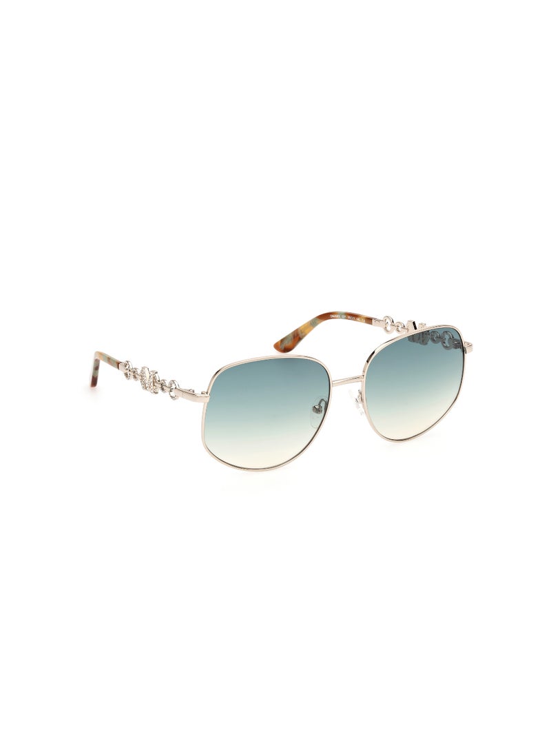 Women's UV Protection Round Shape Metal Sunglasses GM0000332P59 - Lens Size: 59 Mm - Gold