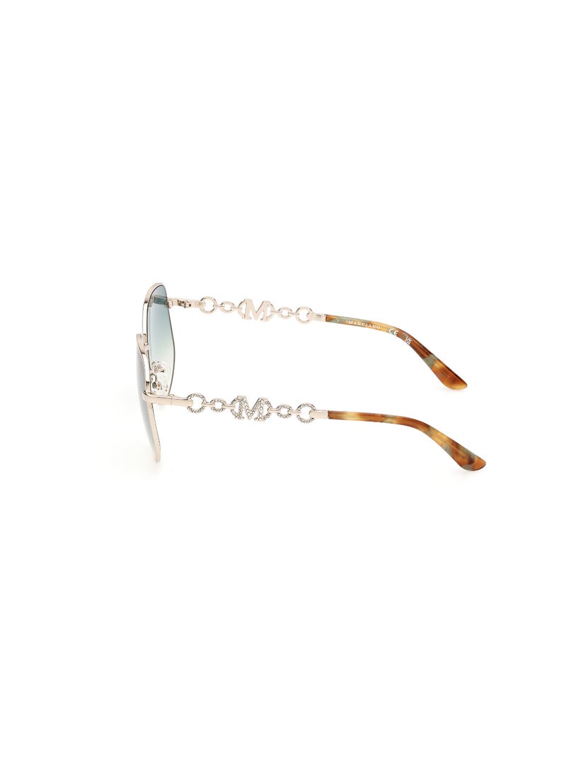 Women's UV Protection Round Shape Metal Sunglasses GM0000332P59 - Lens Size: 59 Mm - Gold