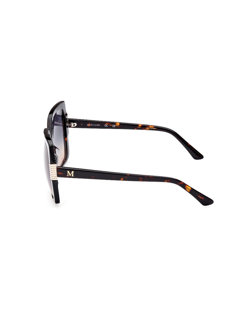 Women's UV Protection Square Shape Acetate Sunglasses GM082852W57 - Lens Size: 57 Mm - Dark Havana