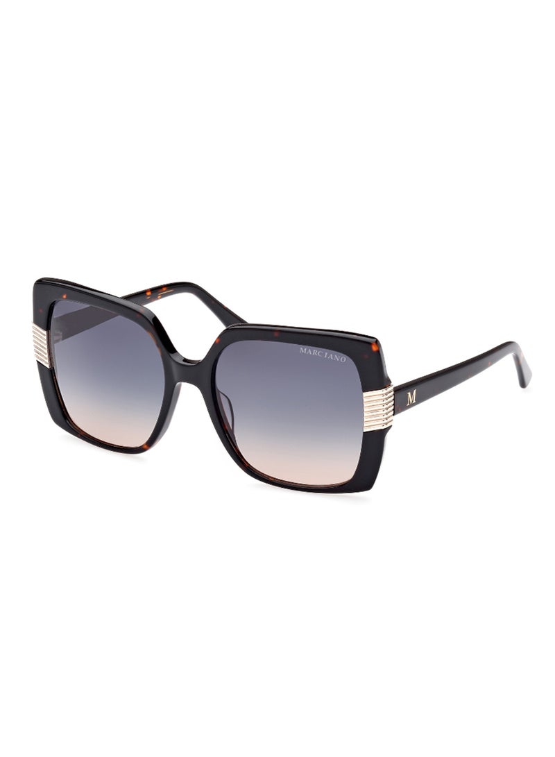 Women's UV Protection Square Shape Acetate Sunglasses GM082852W57 - Lens Size: 57 Mm - Dark Havana