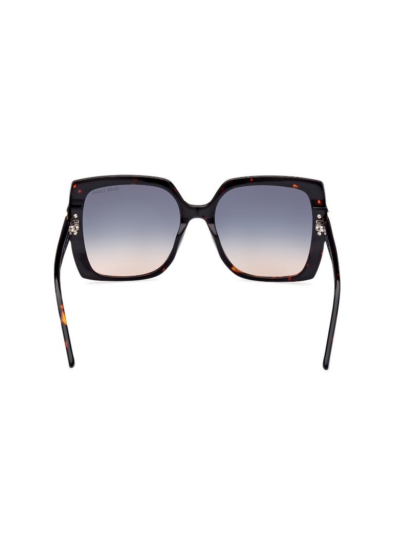 Women's UV Protection Square Shape Acetate Sunglasses GM082852W57 - Lens Size: 57 Mm - Dark Havana