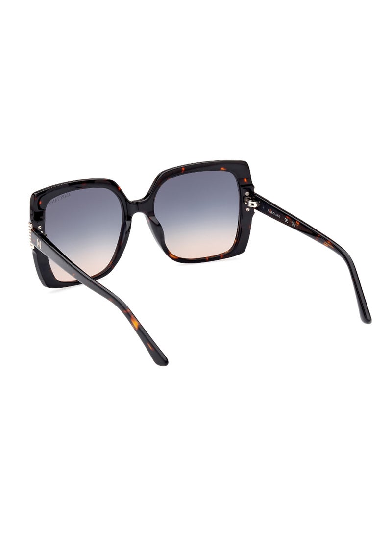 Women's UV Protection Square Shape Acetate Sunglasses GM082852W57 - Lens Size: 57 Mm - Dark Havana