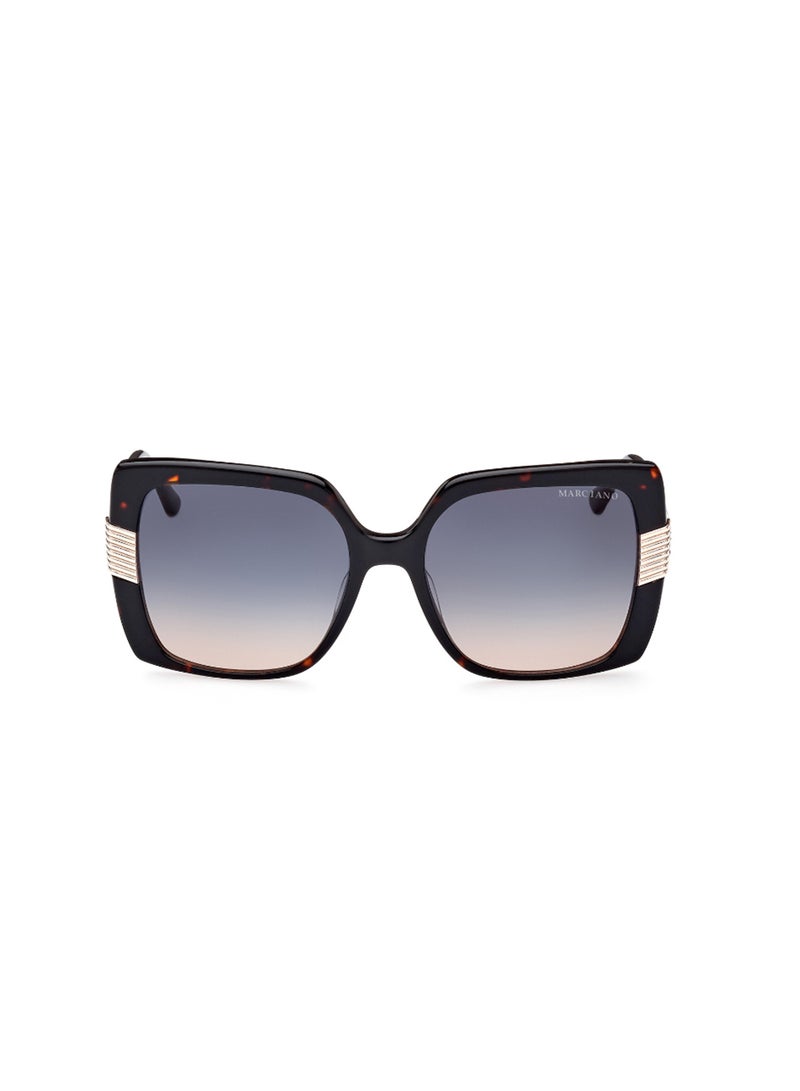 Women's UV Protection Square Shape Acetate Sunglasses GM082852W57 - Lens Size: 57 Mm - Dark Havana