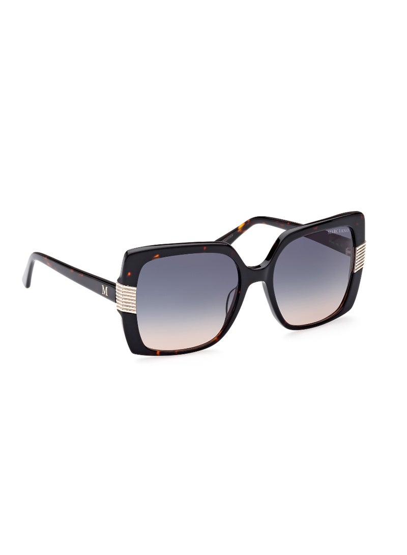Women's UV Protection Square Shape Acetate Sunglasses GM082852W57 - Lens Size: 57 Mm - Dark Havana